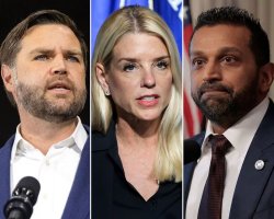 JD Vance, Pam Bondi, Kash Patel Epstein meeting Meme Template