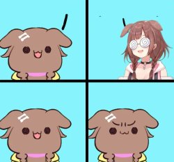 Korone Happy and Angry Meme Template