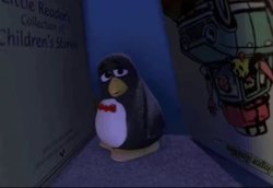 Penguin looking back Meme Template