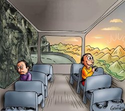 Sitting on the bus Meme Template