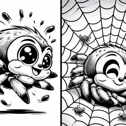 First part: jumping spider actively jumping around, second part: Meme Template
