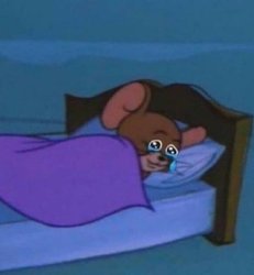 jerry crying in bed Meme Template