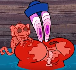 Mr. Krabs w/ Chum Monkey Meme Template