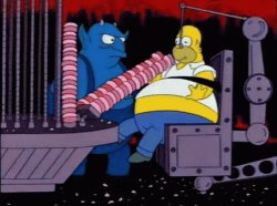 Devil feeding Homer donuts Meme Template