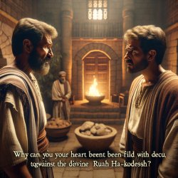 Amidst Ananias house, Peter says Ananias, why has satan filled y Meme Template