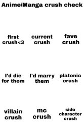 anime/manga crush check Meme Template
