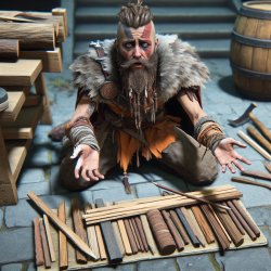 valheim charakter asking for wood like a homeless person asking Meme Template