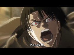 Levi screaming Kenny Meme Template