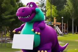 Barney Holding Sign Meme Template