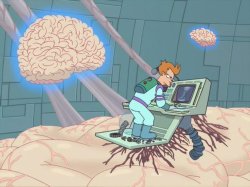 fry and a brain Meme Template