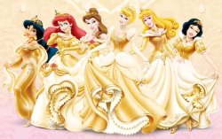 Disney Princesses Dressed in Gold Meme Template