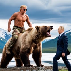 Trump , Putin and  Bear Meme Template