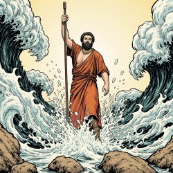 Moses parts water od Red Sea Meme Template