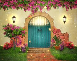 Encanto Digital Backdrop - Digital Magical Spanish House - Latin Meme Template