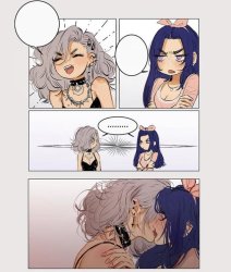 Girls arguing then kissing Meme Template