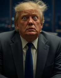 dementia don Trump wild-eyed, disheveled, MAGA Epstein Meme Template