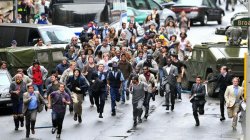 World War Z Crowd Running Zombies Meme Template