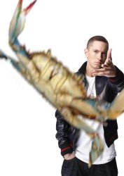 Eminem throwing crab at you Meme Template