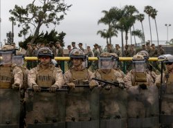 soldiers patrolling LA Meme Template