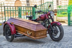 motorcycle coffin sidecar Meme Template