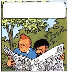 Haddock and Tintin reading newspaper Meme Template