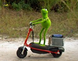 Kermit scooter reverse Meme Template