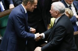Polish men DT and JK shaking hands Meme Template