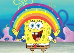 SpongeBob rainbow Meme Template
