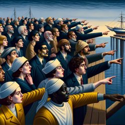 Deck hands looking at a dock that's imaginary Meme Template