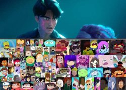 100 cartoons vs angry asian Meme Template