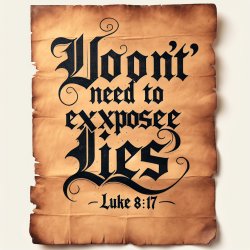 RE: "YOU don't need to expose lies" {MISQUOTE of Luke 8:17 Meme Template