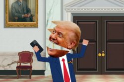Trump on phone Meme Template