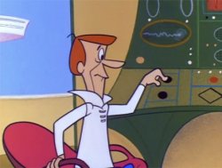 george jetson pushing his button Meme Template