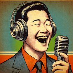 a man is wearing headphones and he is singing terrible die with Meme Template