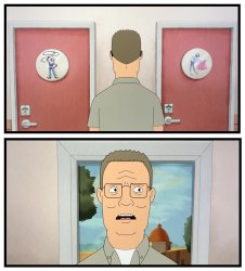 Two Buttons Hank Hill Meme Template