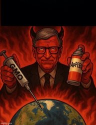 Bill Gates vaxx devil Meme Template