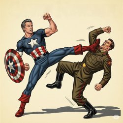 Gavin Newsom kicking a fascist Meme Template