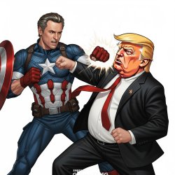 Gavin Newsom Punching Trump Meme Template