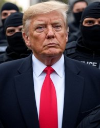 Donald Trump Armed Men black uniforms masks Dictatorship Meme Template