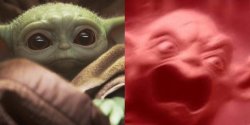 angry baby yoda 3 Meme Template