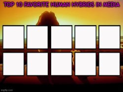 top 10 favorite human hybrids in media Meme Template
