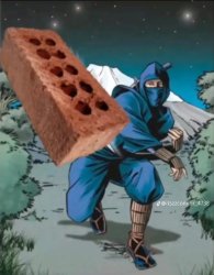 Ninja throwing a brick Meme Template
