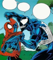 Venom grabbing Spider-Man Meme Template