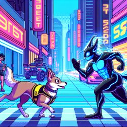 dog man meets sanic ai slop Meme Template