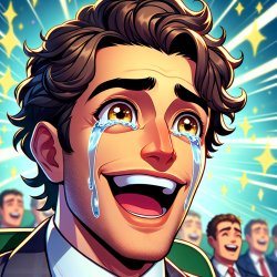A man crying tears of joy Meme Template