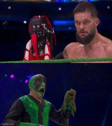 Finn Balor and Mr. Iguana Meme Template