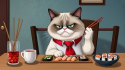 Sushi cat Meme Template