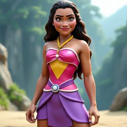 Moana Wearing Pink and Purple Bubblegum Meme Template