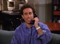 Seinfeld on phone Meme Template