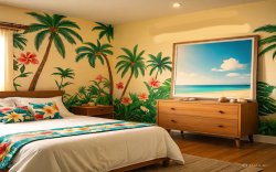 Hawaiian Island Bedroom Meme Template